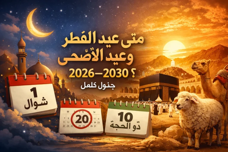 متى عيد الفطر وعيد الأضحى 2026–2030؟ جدول كامل