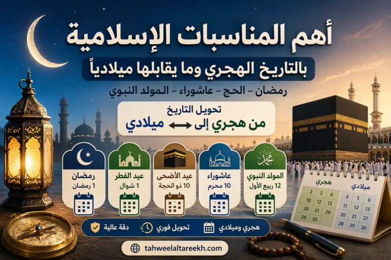 أهم المناسبات الإسلامية والتواريخ